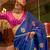 blue woven design zari satin banarasi saree