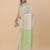 off_white off white & green ethnic motifs embroidered pure linen saree