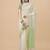 off_white off white & green ethnic motifs embroidered pure linen saree