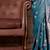 teal ethnic motifs satin gadwal saree