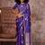 purple ethnic motifs zari satin designer gadwal saree