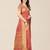 peach ethnic motifs embroidered silk cotton banarasi saree