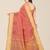 peach ethnic motifs embroidered silk cotton banarasi saree