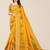 yellow ethnic motifs embroidered silk cotton banarasi saree