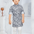 boys abstract texture print cotton kurta pajama set