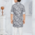 boys abstract texture print cotton kurta pajama set
