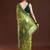 green floral woven design cotton saree with blouse