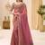 pink rose gold satin ethnic embellished festive wear matching blouse sarees