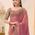pink rose gold satin ethnic embellished festive wear matching blouse sarees