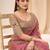 pink rose gold satin ethnic embellished festive wear matching blouse sarees