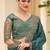 teal teal green tissue ethnic embellished festive wear matching blouse sarees