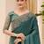 teal teal green tissue ethnic embellished festive wear matching blouse sarees