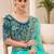 turquoise turquoise tissue ethnic embellished festive wear matching blouse sarees