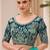 turquoise turquoise tissue ethnic embellished festive wear matching blouse sarees