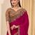 rani_pink pink satin ethnic embellished festive wear matching blouse sarees