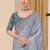 grey embellished sequinned satin designer saree
