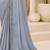 grey embellished sequinned satin designer saree