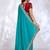 teal embellished embroidered silk blend heavy work saree