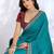 teal embellished embroidered silk blend heavy work saree