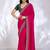 magenta embellished embroidered silk blend heavy work saree