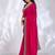magenta embellished embroidered silk blend heavy work saree