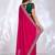 magenta embellished embroidered silk blend heavy work saree
