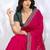 magenta embellished embroidered silk blend heavy work saree