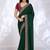 green embellished embroidered silk blend heavy work saree