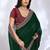 green embellished embroidered silk blend heavy work saree
