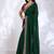 green embellished embroidered silk blend heavy work saree