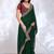 green embellished embroidered silk blend heavy work saree
