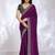 purple embellished embroidered silk blend heavy work saree