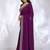 purple embellished embroidered silk blend heavy work saree