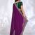 purple embellished embroidered silk blend heavy work saree