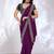 purple embellished embroidered silk blend heavy work saree