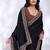 black ethnic motifs embroidered silk blend heavy work saree