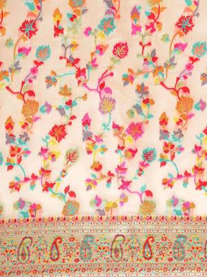 white white & pink ethnic motifs woven design saree 4