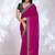 magenta embellished embroidered silk blend heavy work saree