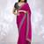 magenta embellished embroidered silk blend heavy work saree