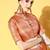 peach peach-coloured woven paisley kanjeevaram saree