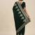 green green floral beads and stones silk blend saree