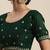 green green floral beads and stones silk blend saree