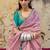 mauve mauve & blue striped organza saree