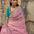 mauve mauve & blue striped organza saree