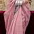 mauve mauve & blue striped organza saree