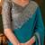 blue embellished sequinned saree