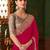 pink embellished sequinned pure chiffon saree