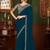 teal sequinned pure chiffon saree