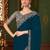 teal sequinned pure chiffon saree