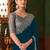 teal sequinned pure chiffon saree